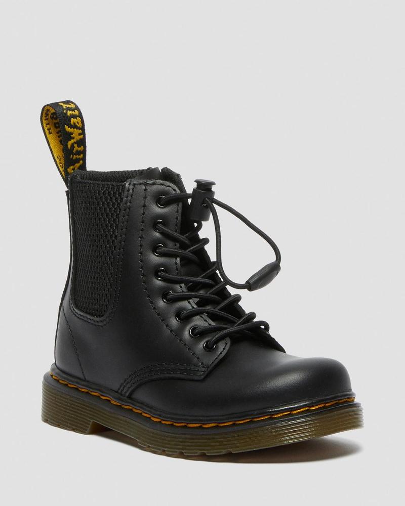 Dr Martens Toddler 1460 Harper Leren Vrijetijdslaarzen Kinderen Zwart | NL 158AHK